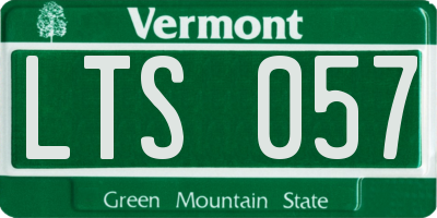 VT license plate LTS057