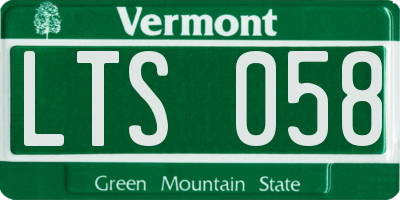 VT license plate LTS058