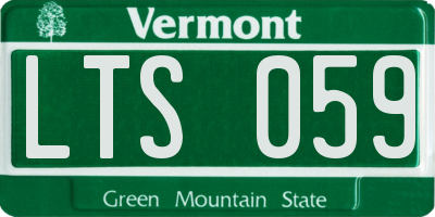 VT license plate LTS059