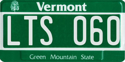 VT license plate LTS060