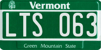 VT license plate LTS063