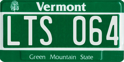 VT license plate LTS064