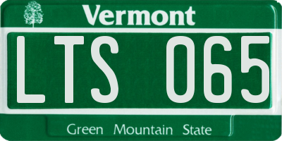 VT license plate LTS065