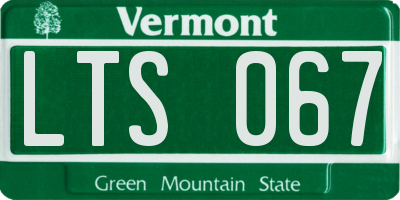 VT license plate LTS067