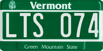 VT license plate LTS074