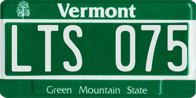 VT license plate LTS075