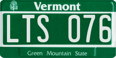 VT license plate LTS076