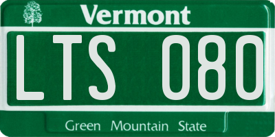 VT license plate LTS080