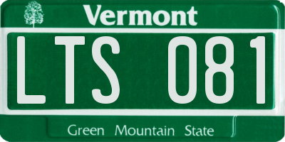 VT license plate LTS081
