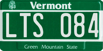 VT license plate LTS084
