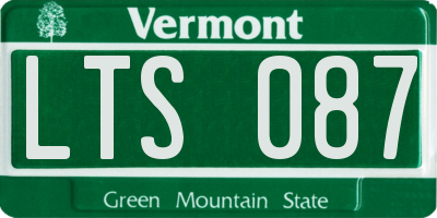 VT license plate LTS087