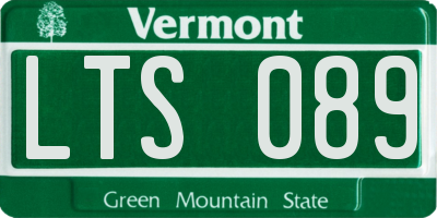 VT license plate LTS089