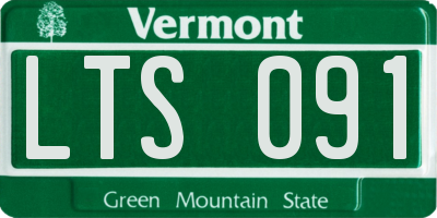 VT license plate LTS091