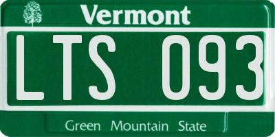 VT license plate LTS093