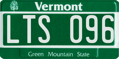 VT license plate LTS096