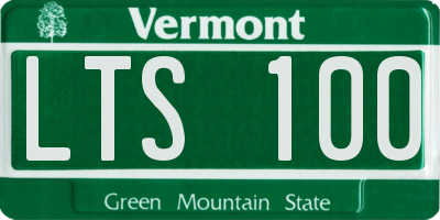 VT license plate LTS100