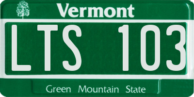 VT license plate LTS103