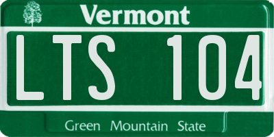 VT license plate LTS104