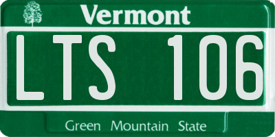 VT license plate LTS106