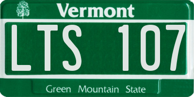 VT license plate LTS107