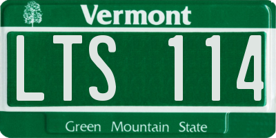 VT license plate LTS114