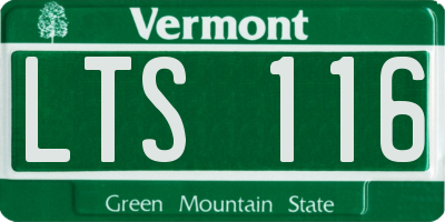 VT license plate LTS116
