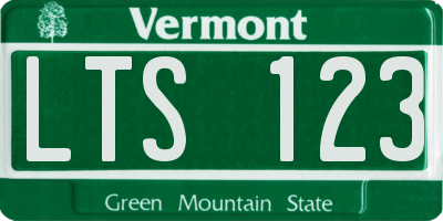 VT license plate LTS123