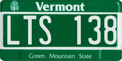 VT license plate LTS138