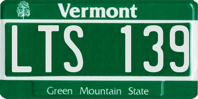 VT license plate LTS139