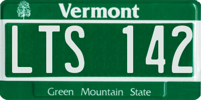 VT license plate LTS142