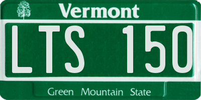 VT license plate LTS150