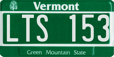 VT license plate LTS153