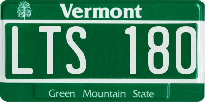 VT license plate LTS180