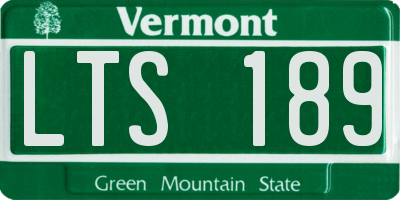 VT license plate LTS189