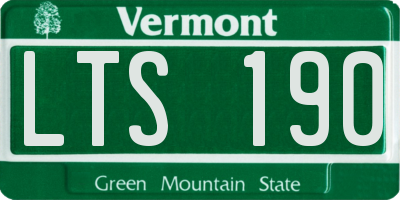 VT license plate LTS190
