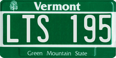 VT license plate LTS195