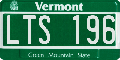 VT license plate LTS196