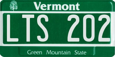 VT license plate LTS202