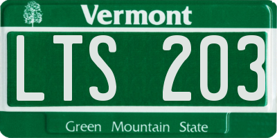 VT license plate LTS203
