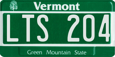 VT license plate LTS204