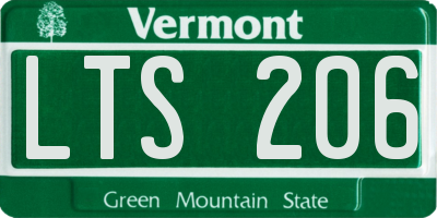 VT license plate LTS206