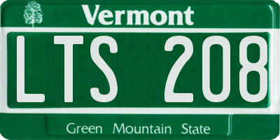 VT license plate LTS208