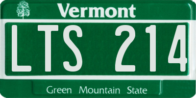 VT license plate LTS214