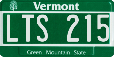 VT license plate LTS215