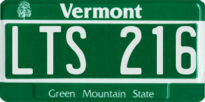 VT license plate LTS216