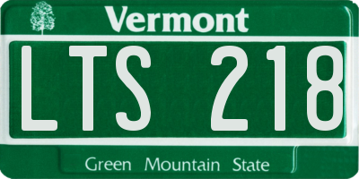 VT license plate LTS218