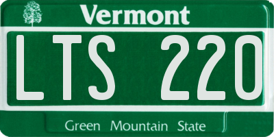 VT license plate LTS220