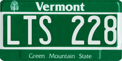 VT license plate LTS228