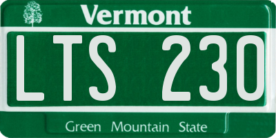 VT license plate LTS230