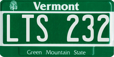 VT license plate LTS232
